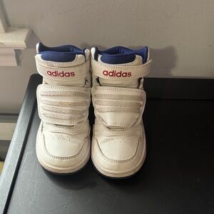 Adidas Kids' White, Navy, and Red Sneakers